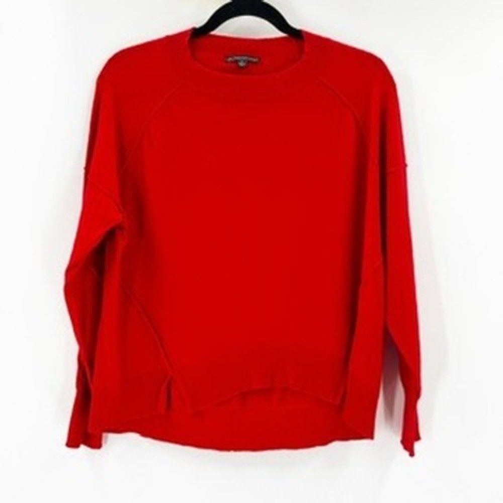 Adrianna Papell Red Crew Neck Long Sleeve‎ Sweater Top Women's Size S - Picture 2 of 5